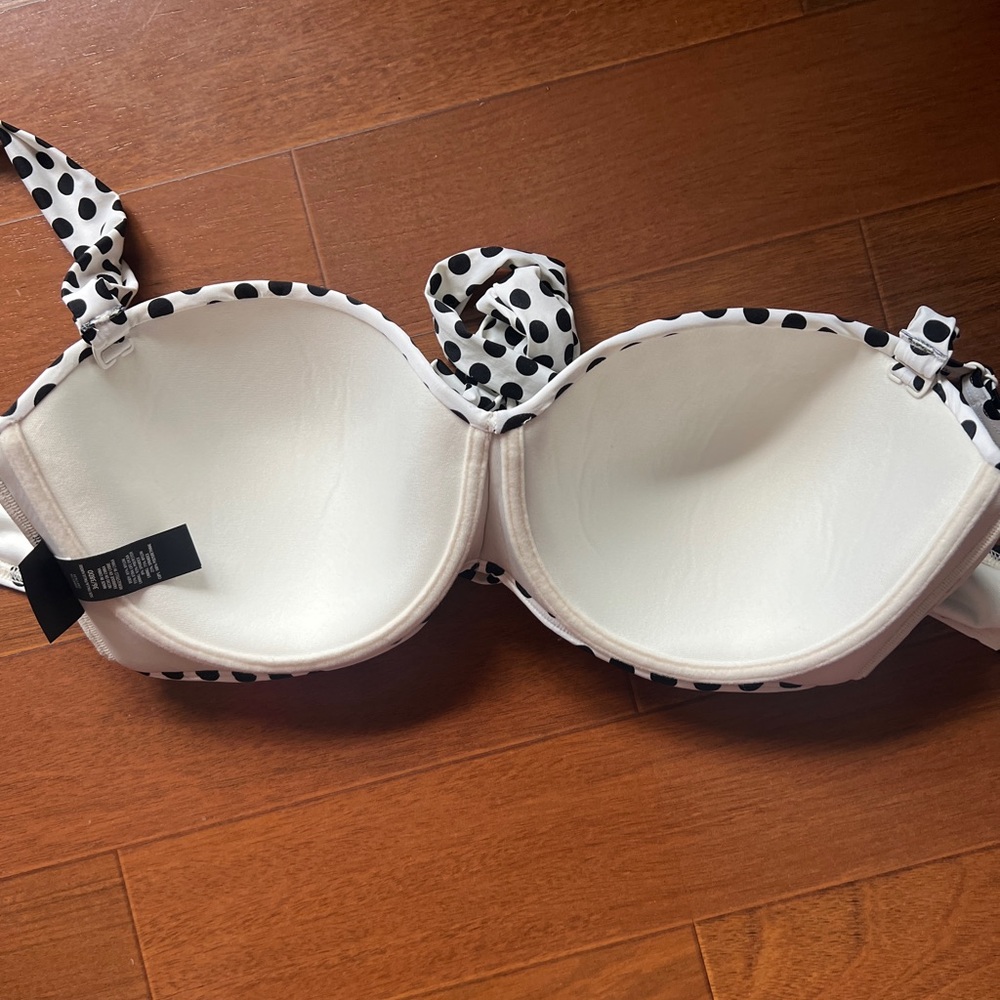 NWOT Coco Reef black and white polka dot 5-way convertible bikini top - Picture 8 of 10